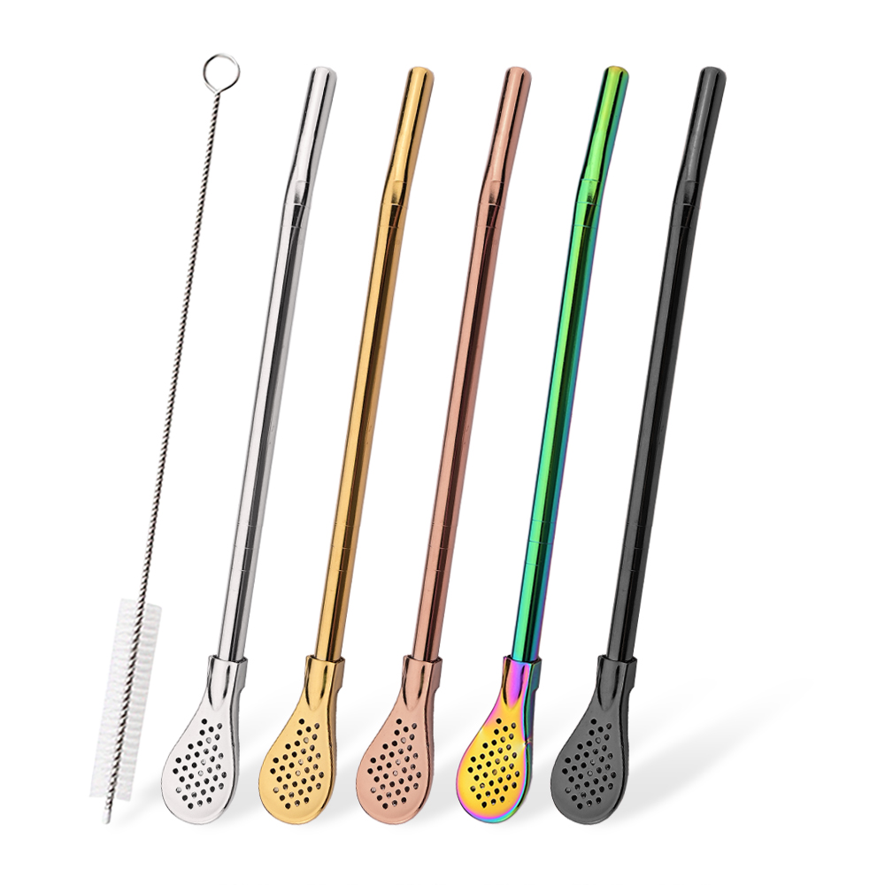 Water Filter Straw - 5 adet Yerba Mate Bombilla paslanmaz