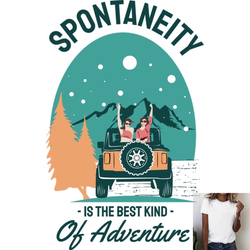 Outdoor Adventure Girl - Açık Hava Macera Temalı Isı Transferi