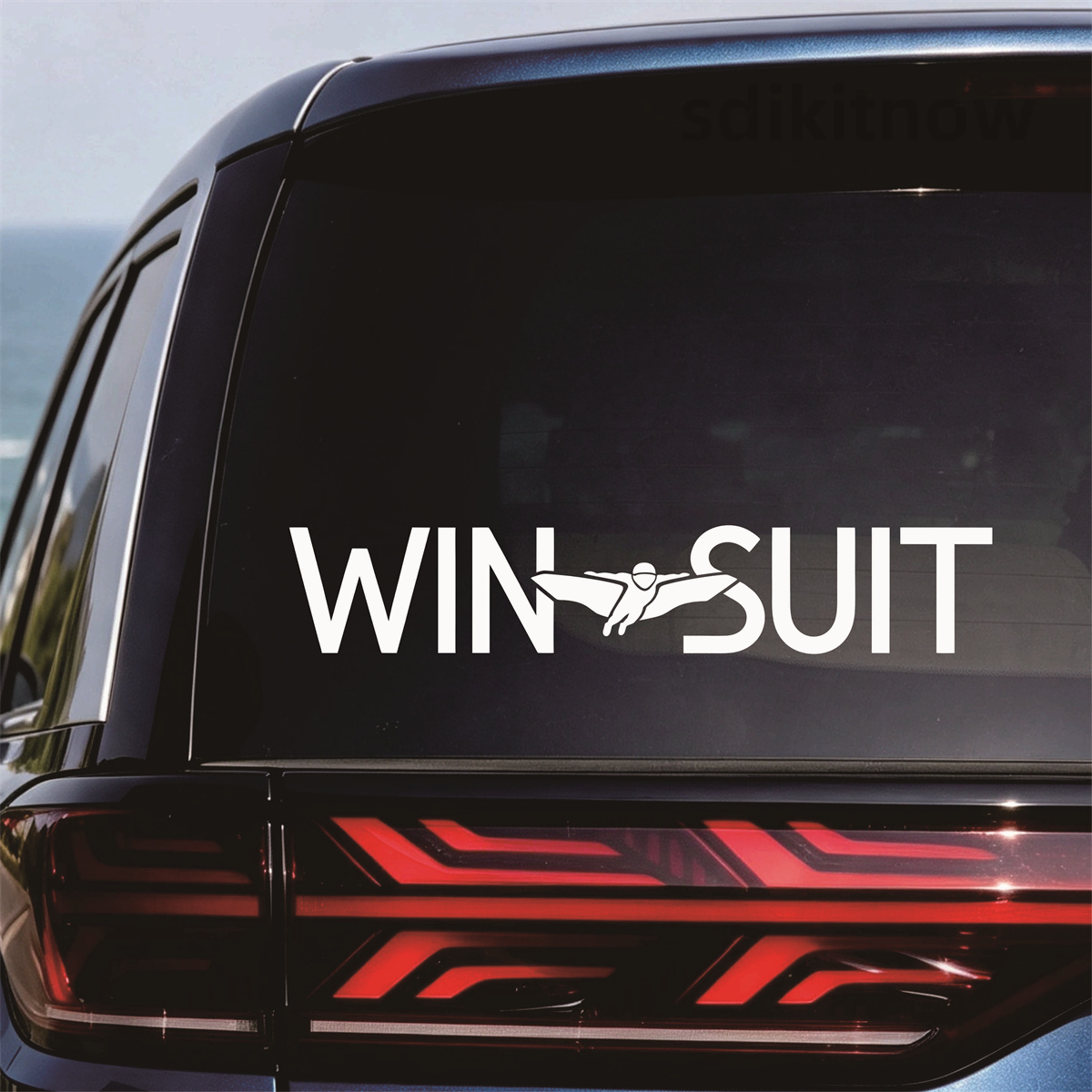 Outdoor Adventure Words - Wingsuit Flyer Vinil Araba Çıkartması Ekstrem