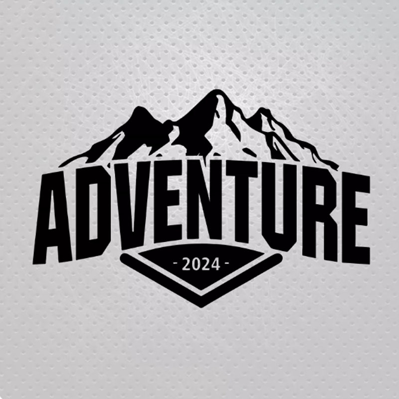 Outdoor Adventure Words - 2024 Dağ Macera Araba Çıkartması Açık